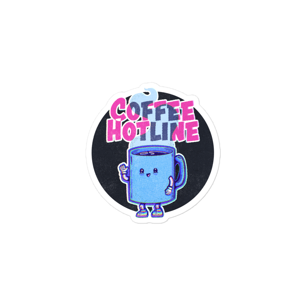 Coffee Hotline - Vintage Print Sticker