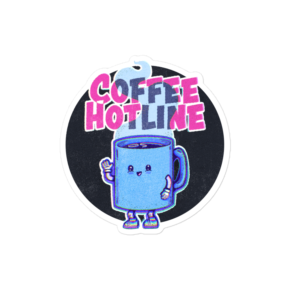 Coffee Hotline - Vintage Print Sticker
