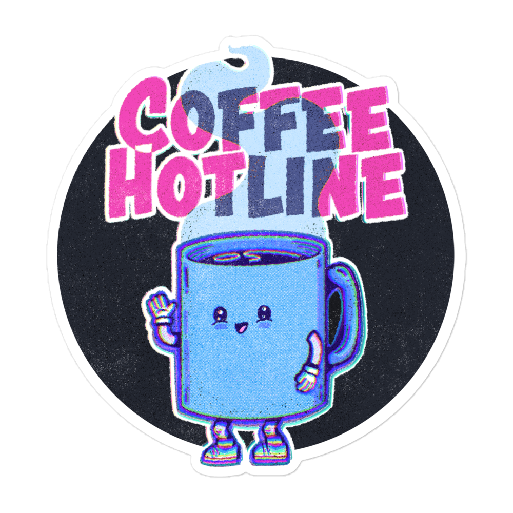Coffee Hotline - Vintage Print Sticker