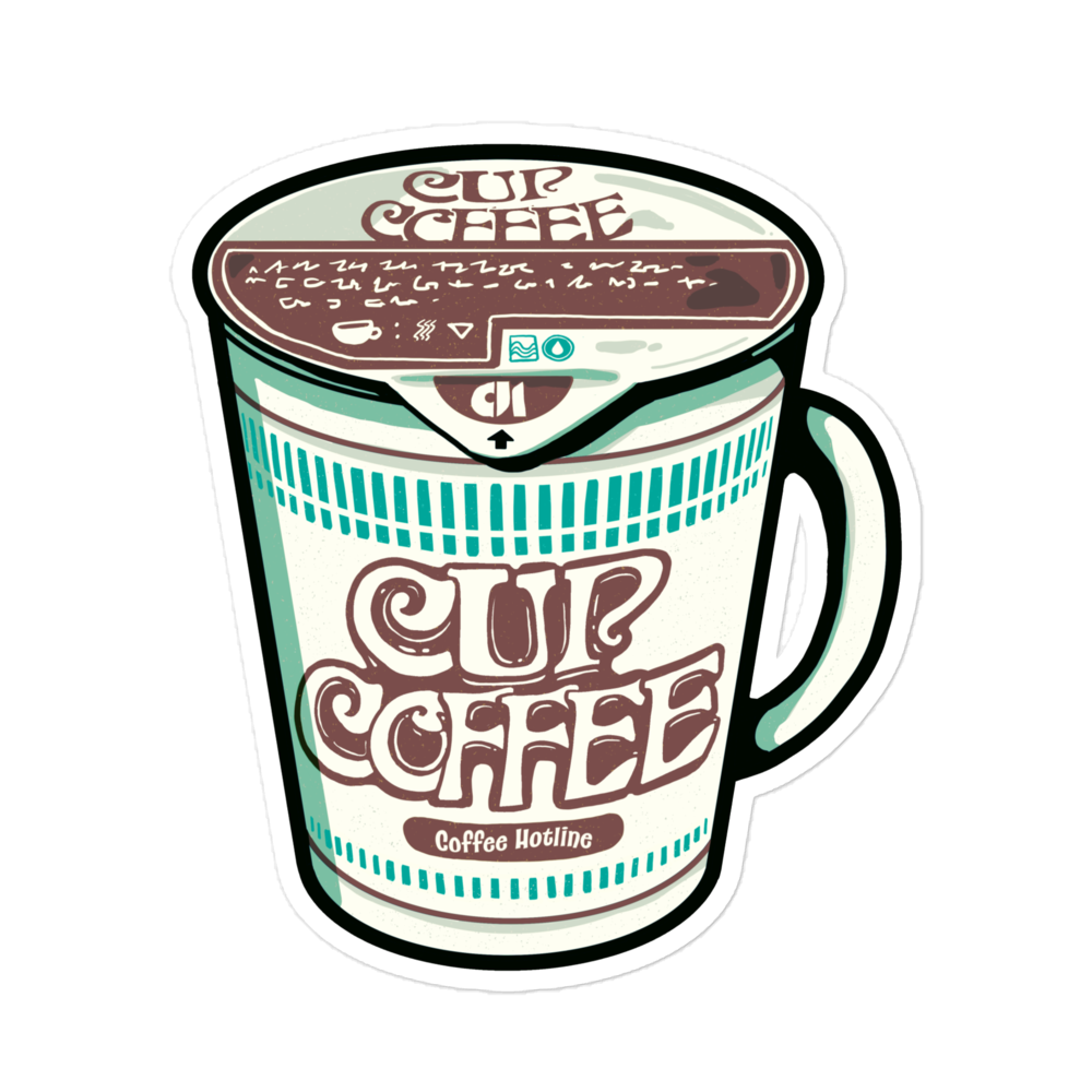 Cup Coffee, Instant Noodle Style - Sticker