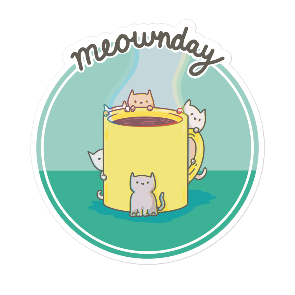 Meownday Mug Sticker